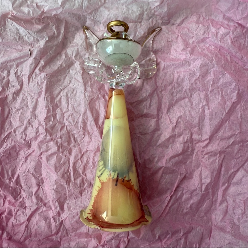 NWT Glass Guardian Angel Statue with Candle